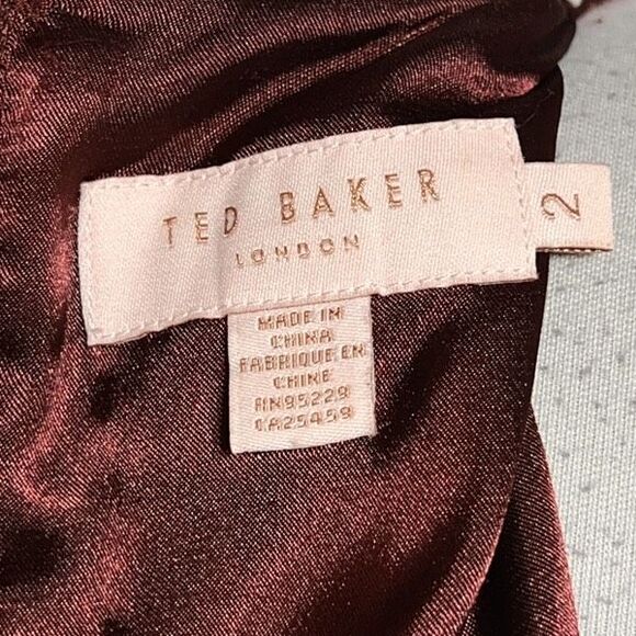 Ted Baker London Cheryl Velvet Collared Embellished Dress Size 2 - Picture 5 of 7